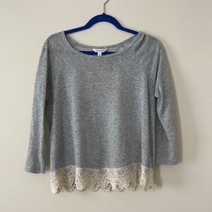 Lace Tunic Grey Shirt